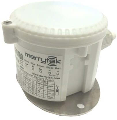 Merrytek MC031VB Détecteur de mouvement à micro-ondes – Capteur 360°, fonction marche/arrêt, 240 V AC, charge 800 W, capteur radar pour montage au plafond, contrôle de la lumière, détecteur de