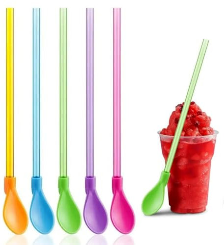 Reusable Plastic Straws 10 pcs, Candy-Striped Drinking Straws with Cleaning Brush, Drinking Straws for Smoothies, Juice, Cocktail, Hot Drink