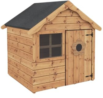 WALTONS | 4x4 Snug Wooden Playhouse | Garden Shiplap Play House | Outdoor Wendyhouse | Tongue and Groove | Single Door | Window | 4ftx4ft