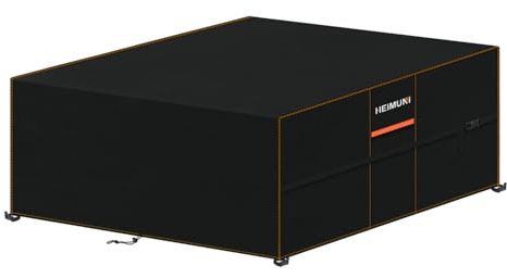 HEIMUNI Skydd för Tträdgårdsmöbler 210x210x90cm, Överdrag för Trädgårdsmöbler, Rektangulärt Möbelöverdrag för Trädgårdsbord, Vattentätt Överdrag för Uteplats,420D Oxfordtyg Skyddsöverdrag