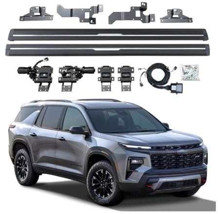 Marchepieds électriques compatibles avec Chevrolet Traverse 2018-2024. Barres Nerf for camions et SUV. Marchepieds Auto-déployables au Design élégant, for Une Meilleure accessibilité au véhicule.