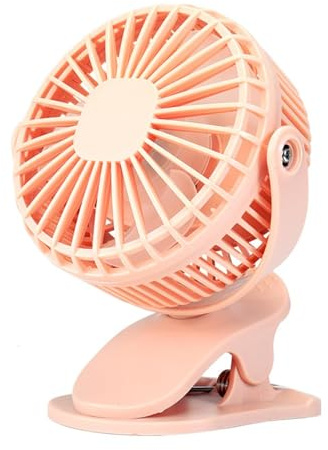 WKAYsIV Mini USB Fan - Silent Portable Desk Fan with Rechargeable Battery, 3 Speed & 180° Rotation | for Offices, Bedroom, Camping, Stroller, Travel (Pink)