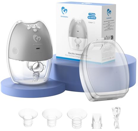 Bellababy Sacaleches Eléctrico Manos Libres Portátil, Silencioso y sin Dolor, 4 Modos y 9 Niveles de Succión, Fácil de Montar/Desmontar, Inserto de 17, 19 y 21 mm, 1 Pieza