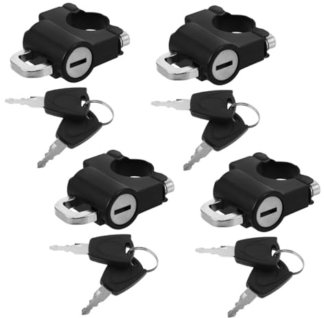 Candado para Casco de Motocicleta con Llave, 4 Piezas, Negro