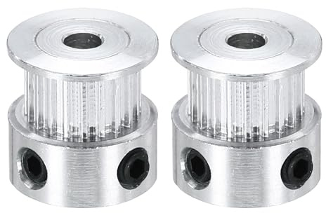 QUARKZMAN 2 Stk Zahnriemenscheibe Aluminium Riemenscheibe 4mm Bohrung | Pulley Synchronrad, 2.032mm Teilung, 7mm Nutbreite, Für Zahnriemen CNC Maschine 3D Drucker, 20 Zähne