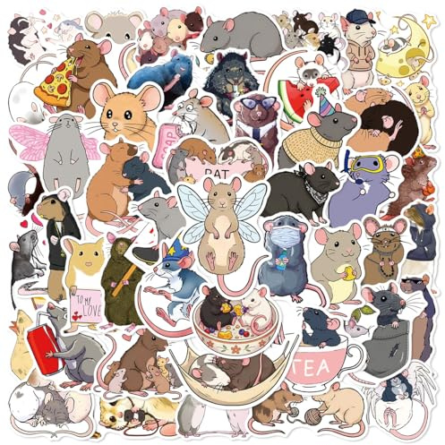 Maus Aufkleber 50 Stücke Niedlich Deko für Auto Laptop Skateboard Fahrrad Moped Motorrad Fahrrad Computer,Geeignet für Erwachsene Kinder Rat ästhetisch Sticker Set