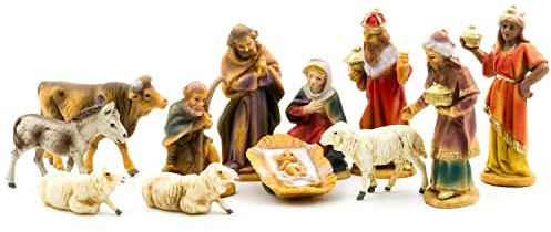 Marolin Krippenfiguren Set mit 12 Figuren, zu 7cm Fig. (Kunststoff)