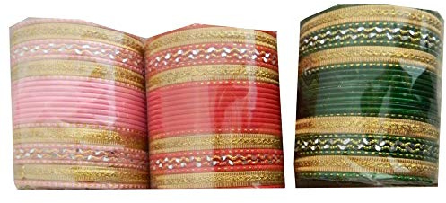Bollywood-Armbänder, 72 Armbänder, Set mit zwölf Stück, sechs, Durchmesser 6,5 cm, Metall