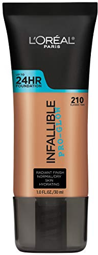 L'Oréal Paris Infallible Pro Glow Longwear Foundation, 210 Classic Tan, 30 ml, Amazon Exclusive