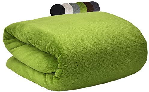 Beautissu Aurelia XXL Coperta Pile Matrimoniale 220x240 cm Verde – Plaid Morbido per Divano e Letto – Coperta Calda Invernale in Pile per Casa – Öko-Tex