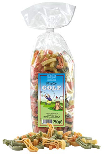 Bull & Bear bunte Golfer Nudeln 250g, Motivnudeln aus Hartweizengrieß, handgefertigt in deutscher Manufaktur, Pasta Geschenk