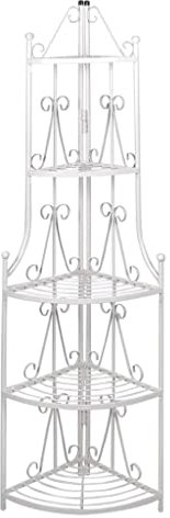 vidaXL Pflanzentreppe Blumenregal Standregal Eckregal Blumentreppe Stahl weiß