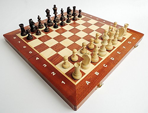 Professionelles Tournament Schach Spiel Set NO. 4 | Master Of Chess | Intarsien Edles Schachbrett 42 cm | Schachspiel Holz Hochwertig - Staunton Chess Set für Kinder und für Erwachsene