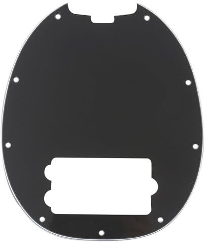 Musiclily 9 Fori Pickguard Basso Battipenna per Musicman Stingray Bass, 3 strati Nero