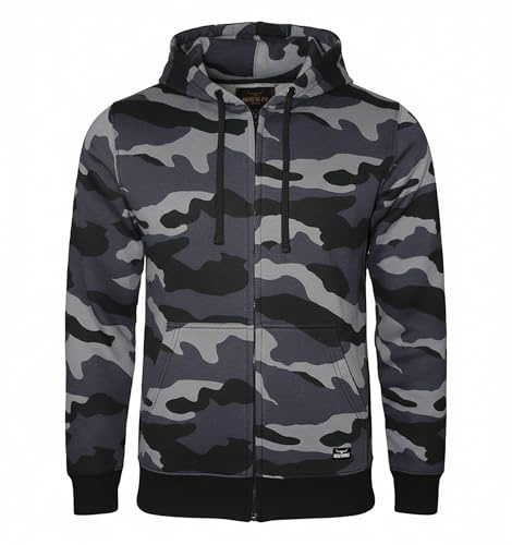 ROCK-IT Apparel Chaqueta con Capucha para Hombre I Camuflaje Sudadera con Capucha y Cremallera [TallasS-5XL] Tejido Muy Suave I Verde/Marrón por - 5XL