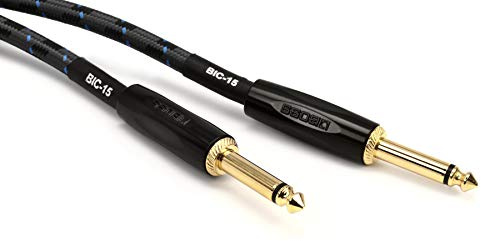 BOSS 15-Feet (4.5m) Instrument Cable, Straight ¼” Jack (BIC-15), 1/4