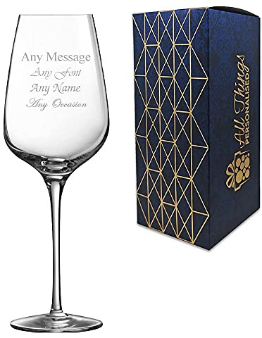 CNC Group Personalised Engraved Sublym 11 3/4oz Wine Glass with Gift Box - Any Message Engraved!!