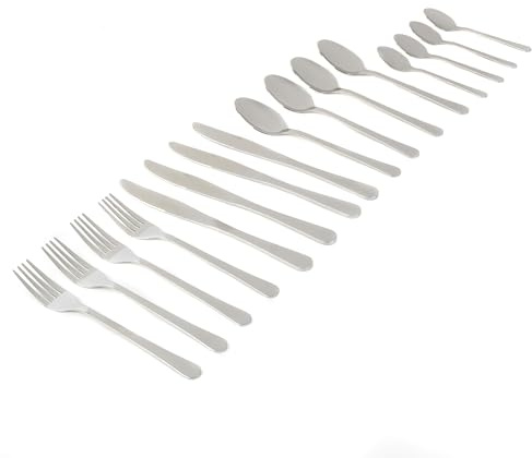 Salter COMBO-2113 Bakewell 32-Piece Cutlery Set – Stainless Steel Silverware, Flatware Service for 8, Includes Knives, Forks, Tablespoons and Teaspoons, Dishwasher Safe Tableware Set, Mirror Polished