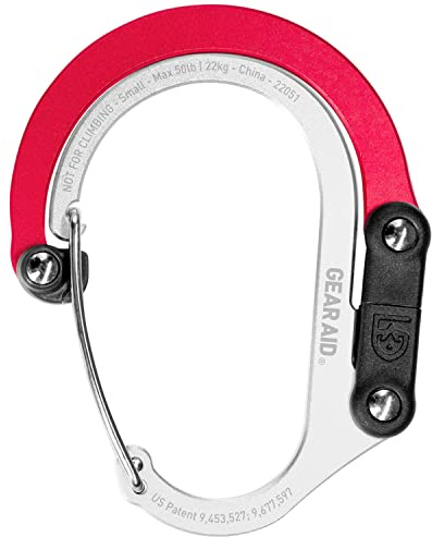 HEROCLIP Small - Carabiner Clip and Hook, Bag, Purse, Backpack Hanger, Baby Pushchair Hook, Keyring Carabiner and Multifunction for Camping, Fishing, Hiking Or Travel, Hang Anything, Anywhere