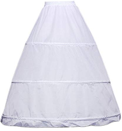 RCYF-Femmes 3 Cerceaux Jupon Réglable Cordon De Taille De Mariage Robe De Mariée Crinoline Simple Couche Robe De Bal Underskirt Slip
