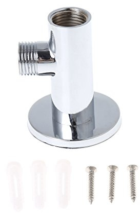 Buwei Soporte de Brida de Brazo de Ducha Cromado Conector de Manguera de latón Soporte de Pared con Ventosa de Pared