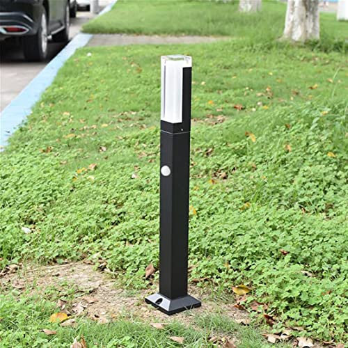 WRMING Moderno LED Lampione da Esterno da Terra, Paletto da Giardino IP65 con Sensore di Movimento, Alluminio Lampioni da Terrazzo per Sentieri, Palo da Esterno, Bianco Caldo,60cm