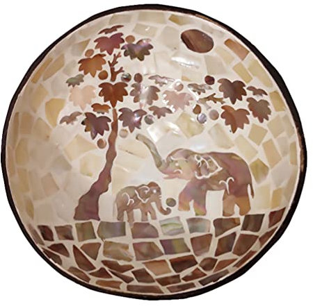 Milisten Coconut Shell Bowl - Handmade Decorative Storage Bowl for Keys Candy Nuts - Eco-Friendly Vietnamese Design 14Cm