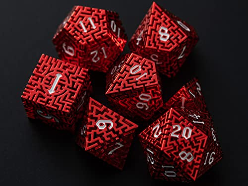 World of Dice - Garden of Minotaurus - Premium DND Würfelset, Metallwürfel, 7-teiliges Würfel-Set für Pen and Paper, Dungeons and Dragons (D&D), DSA, und vieles mehr