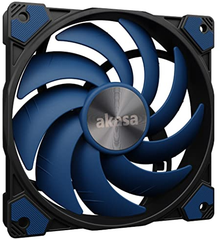 Akasa Alucia SC14, 140mm Premium PWM Gehäuselüfter, blau Lüfter für PC, CPU Kühler und Radiator, hoher Luftstorm Ventilator, bis zu 1800RPM und 84.3 CFM, mit Anti-Vibration Pads, AK-FN118