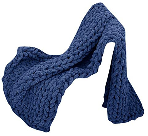 MHUQIA Kuscheldecke Grob Gestrickt 200x200cm, Handgefertigt Gestrickte Kuscheldecke Klobige Decke Grob Strickdecke Zuhause Dekor Sperrige Geflochtene Decke