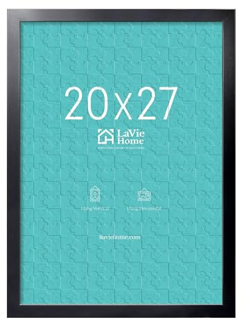 LaVie Home 20 x 27 bildram svart, pusselram för väggdekoration, klassisk svart minimalistisk stil lämplig för att dekorera hus, kontor, hotell, pussel, affischer foton eller konstverk (1-pack)