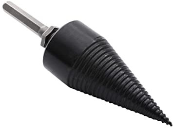 DOITOOL Firewood Splitting Drill Bit 32mm Hexagonal Handle Wood Splitter Carbon Steel One-Piece Construction Grooved Anti- Hammer Drill Size S (8mm)