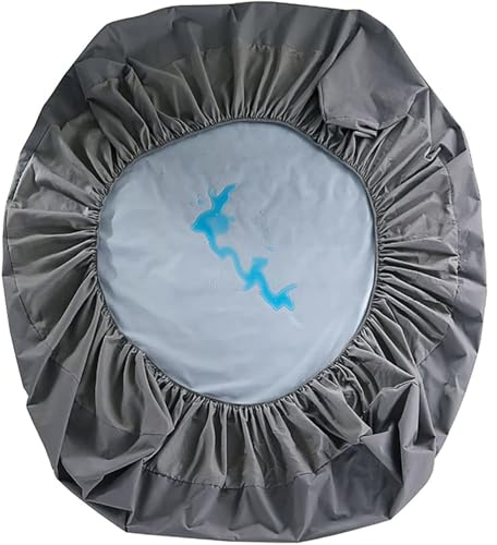 Runder wasserdichter Matratzenbezug mit 8-18 tiefer Tasche, geräuschlos & weiches Spannbettlaken Atmungsaktiv, geräuschlos & weiches Matratzenkissenbezug,Grey-Diameter180cm(71inch)