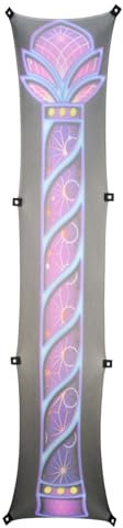 PSYWORK Schwarzlicht Segel Mesh Spandex Säule | Neon Sacred Church | 2,55 x 0,65m | UV-aktiv | fluoreszierend | Wandtuch Wandbehang Stoff Neon Deko Party Tuch Tapestry Poster PSY Goa