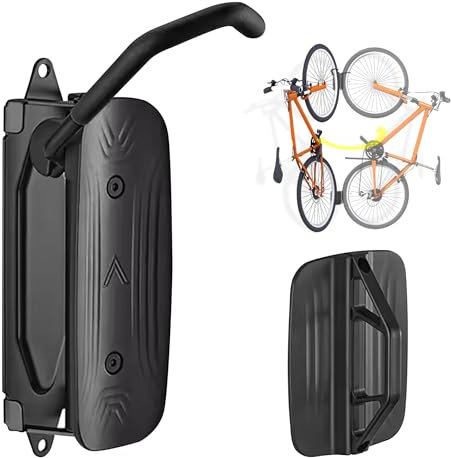 Mimoke Schwenkbare Fahrrad Wandhalterung Vertikaler Fahrradständer - Fahrradhalterung wand für die Garage - MTB & Rennrad (Schwarz 1Packung)