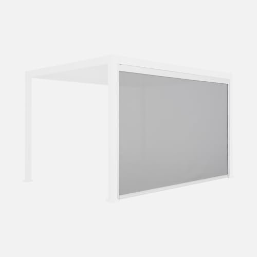 sweeek - Store Blanc pour pergola bioclimatique – Triomphe – 3x4 m. Aluminium et textilène