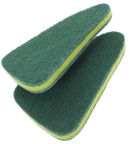 LIFKOME 2pcs Floor Scrubber Brush Replacement Head Multipurpose Bathroom Cleaning Tool Stiff Scouring Pad for Tile Corners Absorbent Sponge Suitable for Bathtub Shower Kitchen Walls Patios
