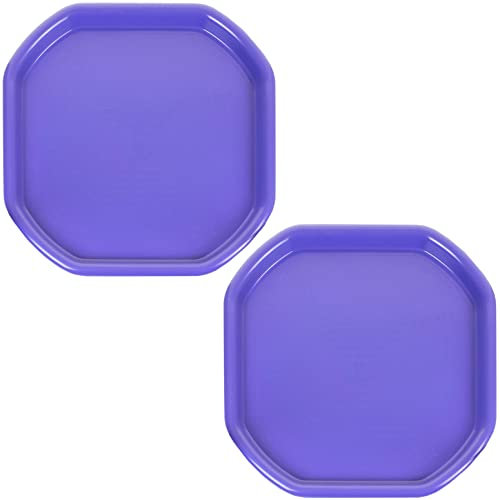 [SET OF 2] - SMALL Messy Play Tray Plastic Builders Building Material Play Mixing Tray Spot for Cement Mortar Sand Plastering Fun School Play Time MIXING TRAY - (PURPLE)