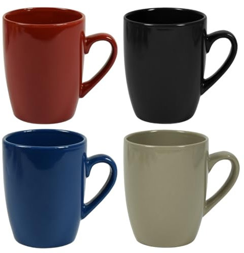 Maury's Set 4 Tazze, Realizzate in Porcellana con Manico, in Decorazioni Assortite Casuali (JUMBO-350 ML)