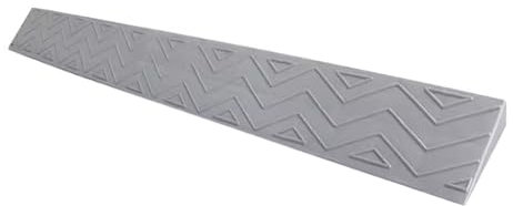 Auffahrrampe Pkw Bordsteinrampe Rollstuhlrampe Auffahrkeil Türschwellenrampe Schwellenrampe Auffahrhilfe Übergangsstreifen rutschfeste Oberfläche, Schwarz/grau (Color : Gray, Size : 100 * 13 * 6cm)