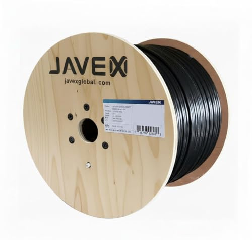JAVEX 305M CAT6 305M Ethernet Cable Reel FTP Shielded Indoor & Outdoor, 23AWG, Solid Core CCA, Black