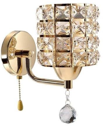 Wandleuchte Innen Wandlampe Moderne dekorative Kristall-Wandleuchten mit Zugschnurschalter, Vintage-Kristall-Wandleuchte for den Innenbereich, for Schlafzimmer, Wohnzimmer, Schminktisch-Leuchte Wandbe