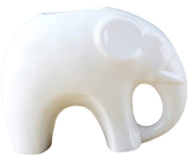 INOOMP Keramiktopf Elefantenform Sukkulententopf Weiß Groß Pflanzgefäß Aus Keramik Für Kakteen Und Sukkulenten Schreibtisch-Ornament Home Office