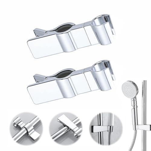 LSRVNM 2 Pieces Duschkopfhalterung, 20-29mm Handbrause Halterung Duschkopfhalterung, Ohne Bohren 35°Drehbar Verstellbar Halterung Duschkopf für Handbrause oder Duschkopf für Badezimmer
