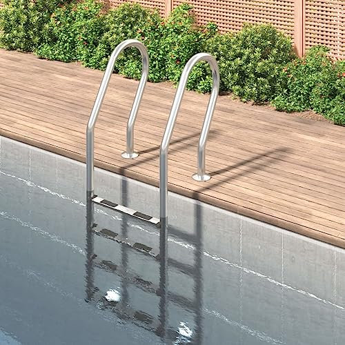 Piscina y spa, accesorios de piscina y spa, escaleras de piscina, escalones y rampas, escalera de piscina de 54 x 38 x 184,5 cm, acero inoxidable 304