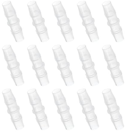 PATIKIL 15pcs Conector de Manguera para Acuario, Accesorio Recto de Púas de Plástico Conexión de Manguera Empalmador Adaptador Igual de Empalme para Aire Agua Tuberías Jardín Riego, 10mm