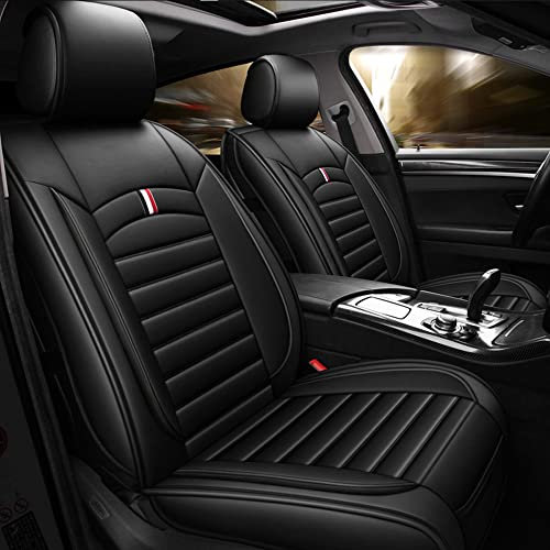 Maidao Auto Sitzbezüge für BMW X4 2014-2024, Komfortabler PU-Leder Allwetter AutoSitzbezug Vorne und Hinten 5 Stück - Schwarz