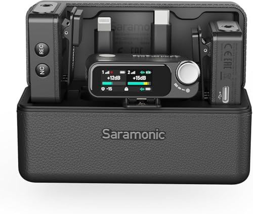 Saramonic Ultra-01 Kabelloses Lavalier-Mikrofon, 32-Bit Float-Aufnahme, Timecode-Synchronisation, Geräuschunterdrückung, IPX5 Wasserbeständigkeit, 984' Reichweite, 130dB SPL, für Kameras, Smartphones,