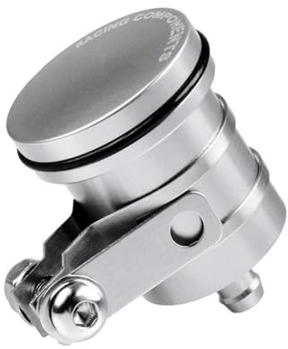 AMZCO Depósito de Fluido de Frenos para HON&DA CB CBR 400 600 900 650 125 250 929 954 1000 1100 R RR F Depósito De Líquido De Frenos CNC Cilindro De Embrague Tanque Taza De Líquido De Aceite(Plata)