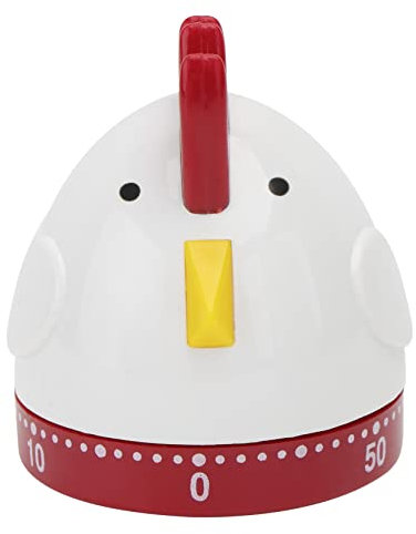 DECHOUS Cartoon Mechanical Kitchen Timer 60-minute Countdown Reminder for Cooking and Baking White